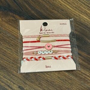 Lani Pink and Red Bracelet Set with Gold Accents